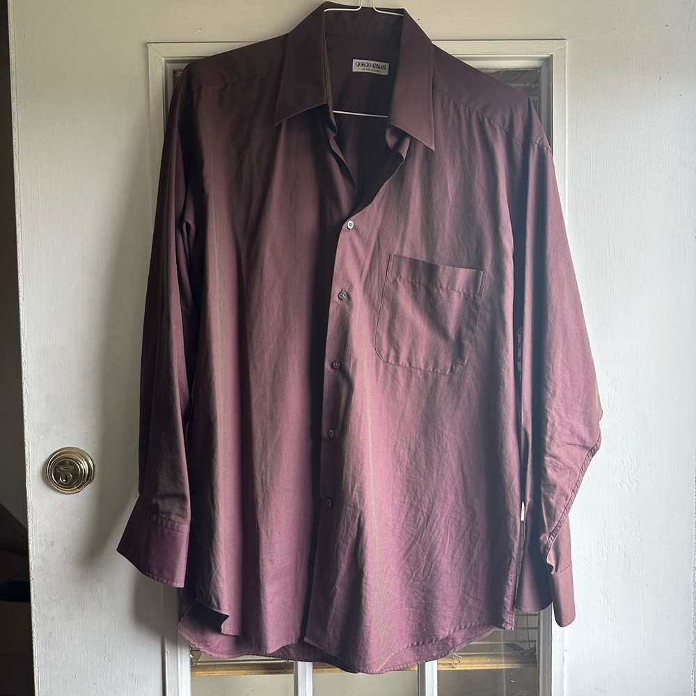 Giorgio Armani Collection Purple Iridescent Men’s Dress Shirt